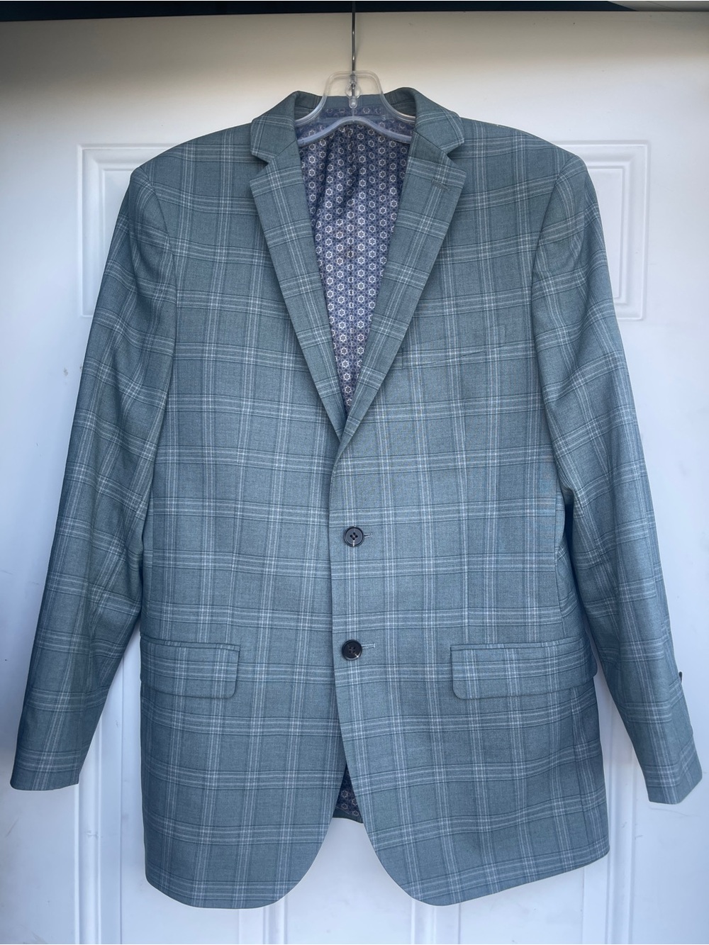 Men's Grafton by Tip Top Slim Fit Blazer - Mint Green Plaid - Size 36S